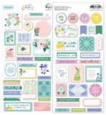 Pinkfresh Studio HAPPY BLOOMS Cardstock Stickers 52pc