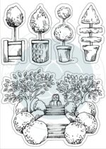 Craft Consortium SECRET GARDEN TOPIARY Clear Stamps 5pc - Image 2