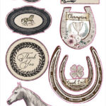 Stamperia Romantic HORSES Chipboard Stickers 11pc