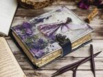 Soft Leather Journal Grimoire LAVENDER FAIRY Blank Lock A7 - Image 4