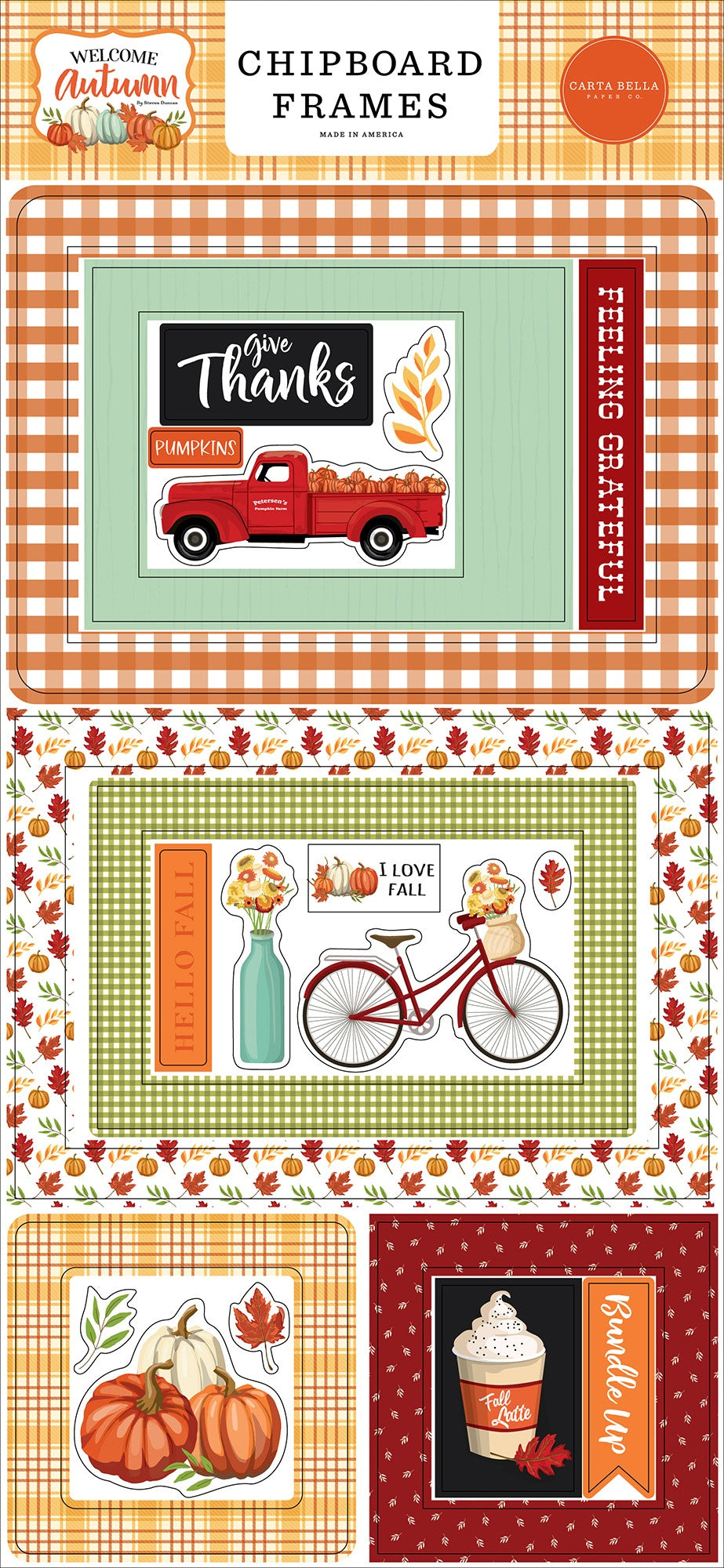 659777MK.jpg Carta Bella 6"X12" WELCOME AUTUMN Chipboard Frames - Image 1