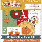 Photoplay AUTUMN GREETINGS Cardstock Ephemera 26pc