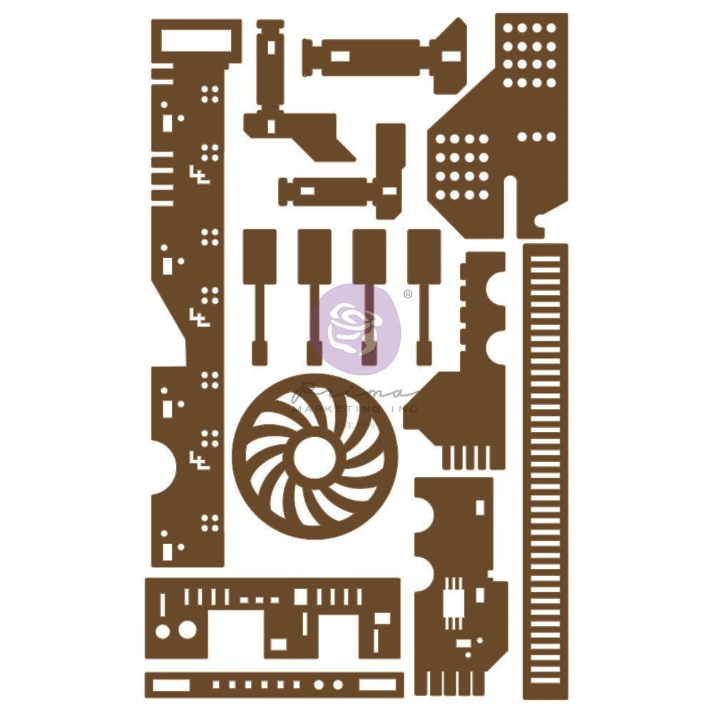661438PR.jpg Prima ALL THE PARTS Decorative Chipboard 15pc - Image 1