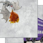 Wizarding World DRAGON DOUBLE DECKER BUS DS 12X12 Scrapbook Customs Paper