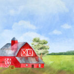 Scrapbook Customs BARN DS Watercolor 12"X12" Scrapbook Paper - Image 2
