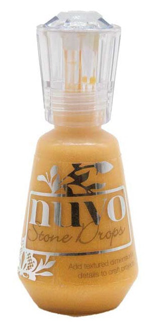 665444PR.jpg Nuvo Stone Drops MUSTARD JAR 3D Enamel Bead Dots 1oz - Image 1