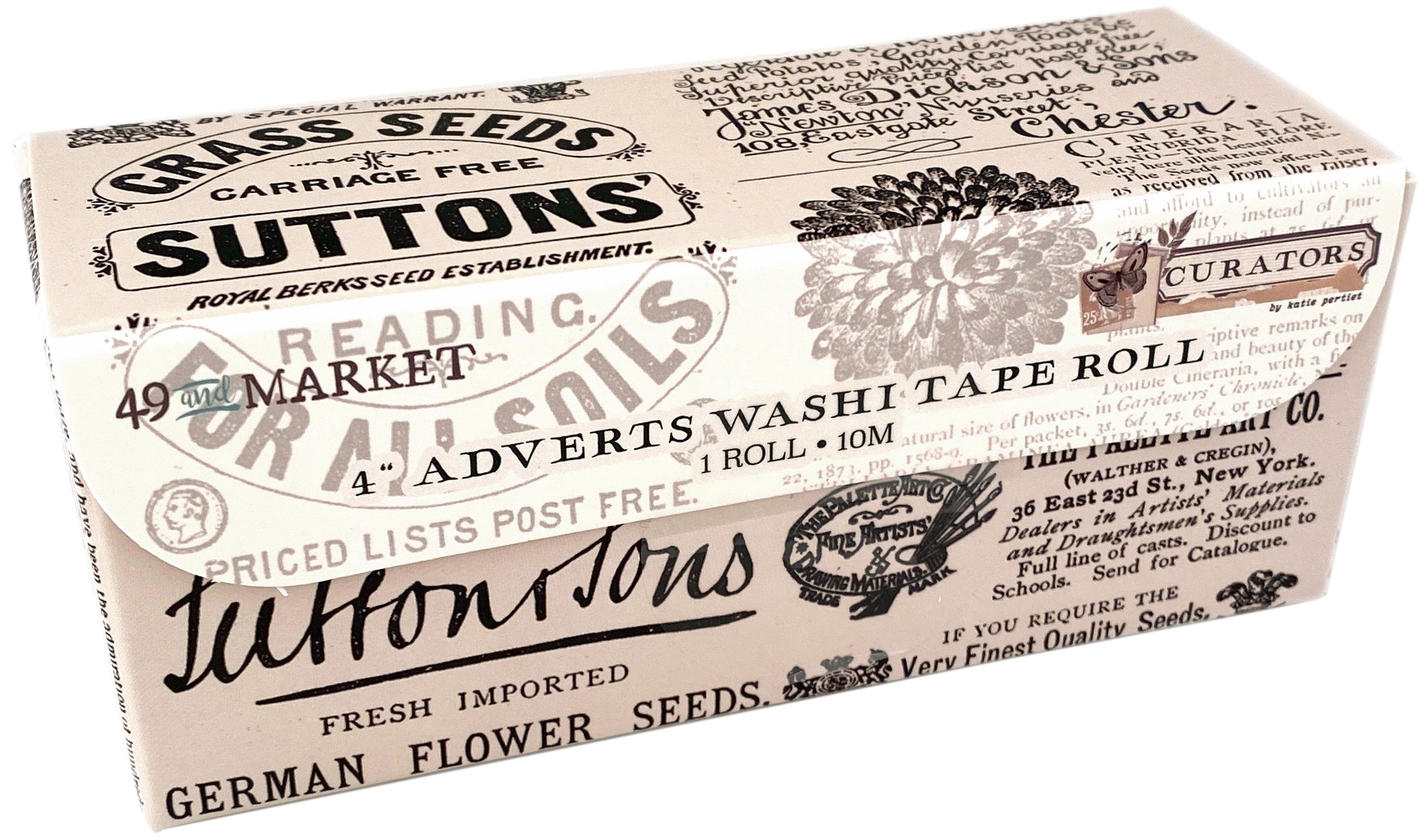 667073PK2.jpg 49 and Market CURATORS 4” ADVERTS Washi Tape Roll - Image 1