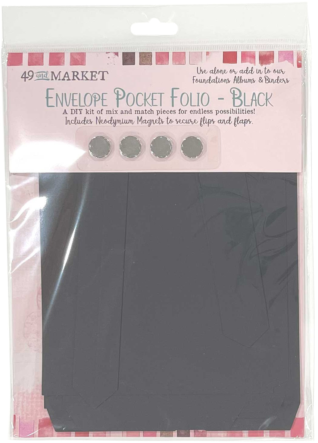 667094PK.jpg 49 and Market Foundation ENVELOPE POCKET FOLIO BLACK 15pc - Image 1
