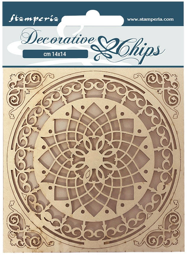 668023PK.jpg Stamperia Decorative Chips CASA GRANADA PLATE Chipboard 5pc - Image 1