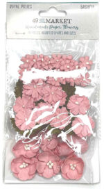 49 and Market ROYAL POSIES TOMATO Handmade Paper Flowers 9pc - Image 8