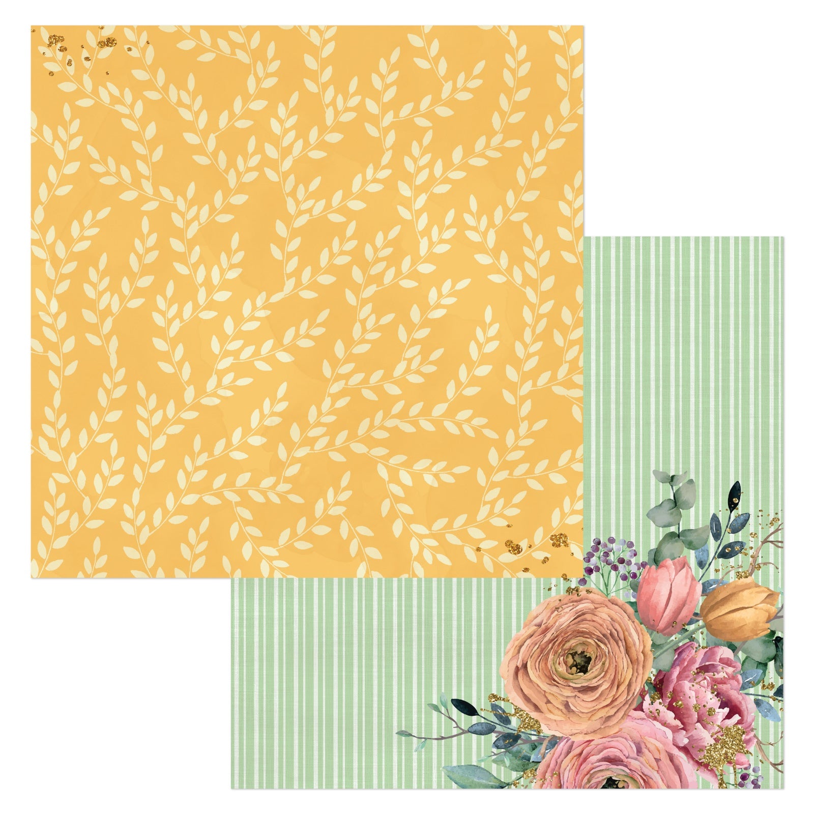 669729PR.jpg Bo Bunny Willow & Sage VINEYARD 12"X12" Scrapbook Paper - Image 1