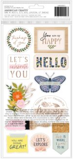 Jen Hadfield Live and Let Grow THICKERS WILDFLOWER Foiled Cardstock Foam Phrase Stickers - Image 2