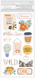 Jen Hadfield Live and Let Grow THICKERS WILDFLOWER Foiled Cardstock Foam Phrase Stickers