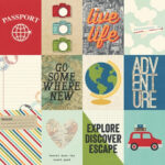 Simple Stories Travel Notes 3x4 ELEMENTS 12x12 Scrapbook Paper - Image 2