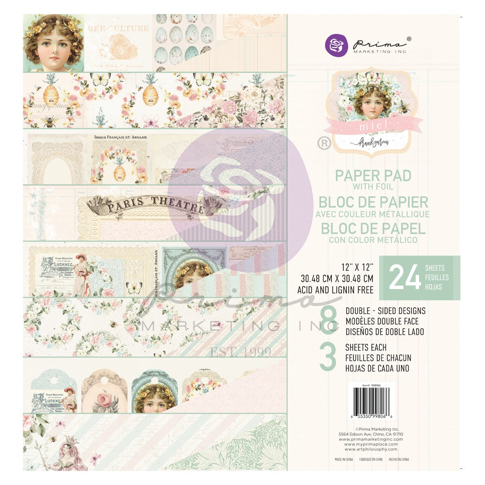 670642MK.jpg Prima MIEL 12"X12" Scrapbook Paper Pad - Image 1