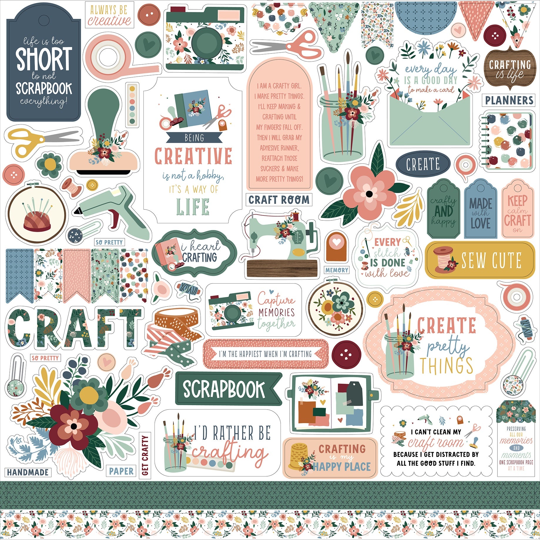 675232MK.jpg Echo Park LET’S CREATE 12"X12" Element Sticker - Image 1