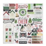 Vicki Boutin EVERGREEN & HOLLY Chipboard Stickers 65pc