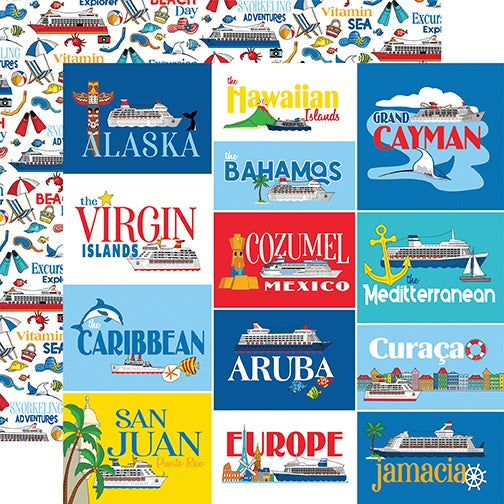 679180PR.jpg Carta Bella Bon Voyage MULTI JOURNALING CARDS 12"X12" Scrapbook Paper - Image 1