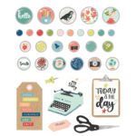 Simple Stories LIFE CAPTURED Decorative Brads & Chipboard 34pc - Image 2