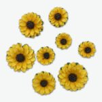49 and Market SUNFLOWERS AMBER Handmade Paper Flowers 8pc - Image 2