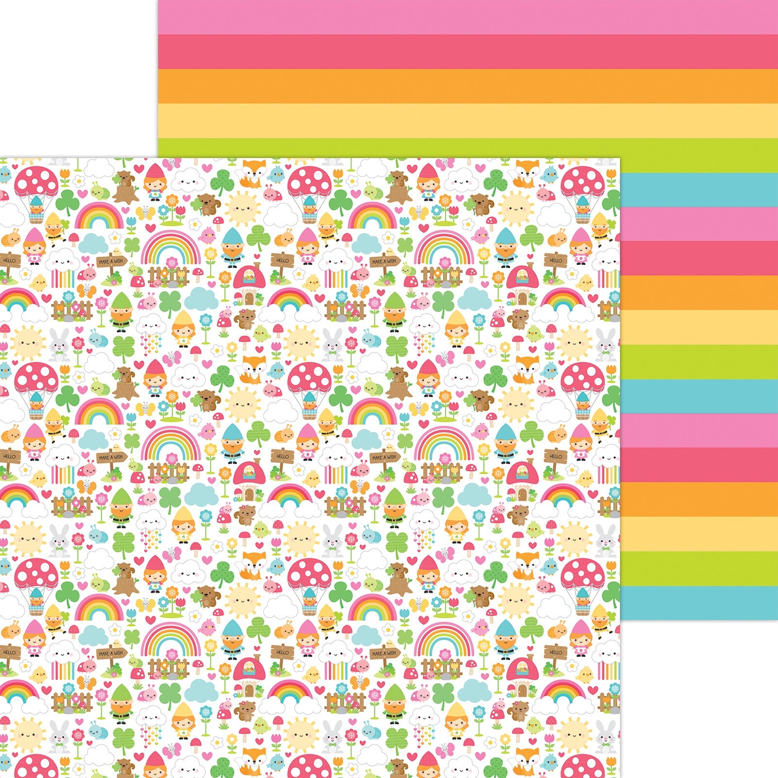 685538PR.jpg Doodlebug OVER THE RAINBOW 12x12 Scrapbook Paper - Image 1
