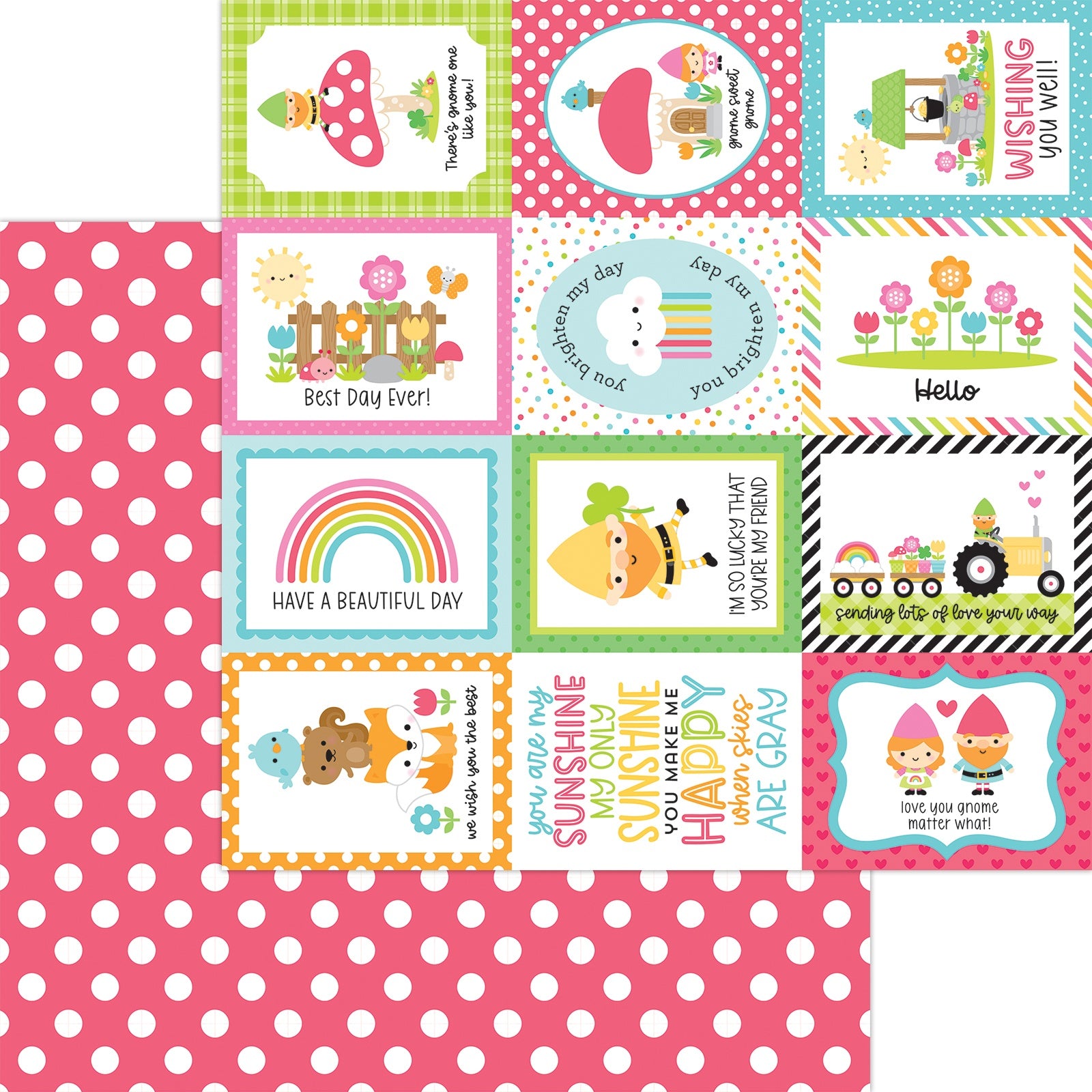 685546PR.jpg Doodlebug Over The Rainbow LADYBUG PICNIC 12x12 Scrapbook Paper - Image 1