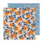 Jen Hadfield Flower Child ORANGE YOU HAPPY 12”X12” Scrapbook Paper