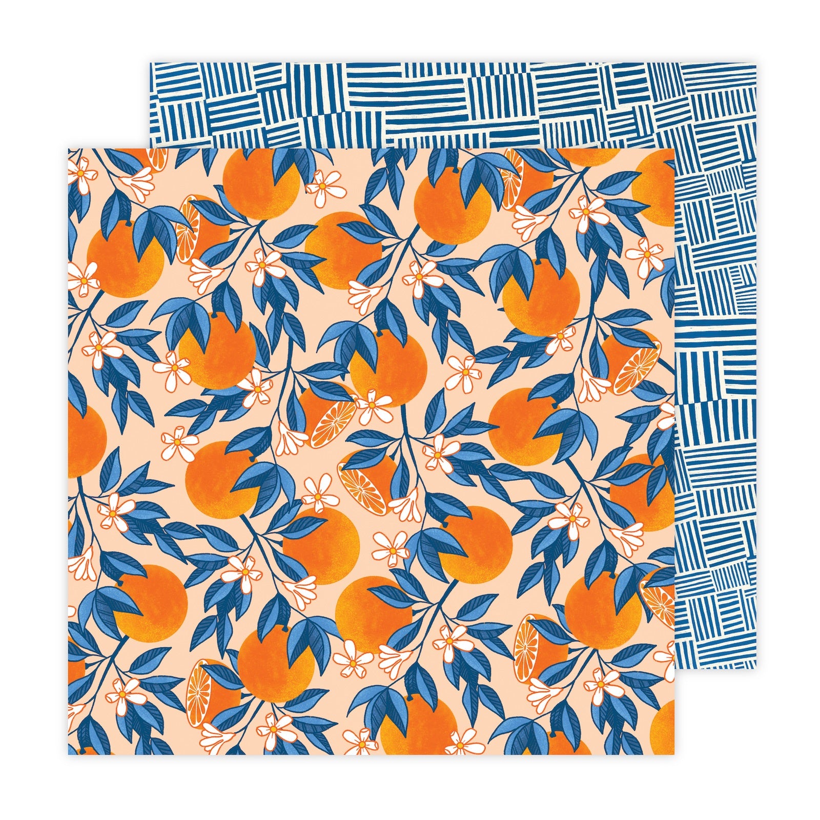 686359PR.jpg Jen Hadfield Flower Child ORANGE YOU HAPPY 12”X12” Scrapbook Paper - Image 1