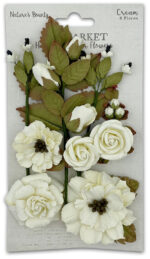 49 and Market NATURE'S BOUNTY CREAM Handmade Paper Flowers 12pc