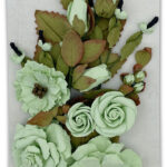 49 and Market NATURE'S BOUNTY PISTACHIO Handmade Paper Flowers 12pc