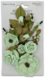 49 and Market NATURE'S BOUNTY PISTACHIO Handmade Paper Flowers 12pc