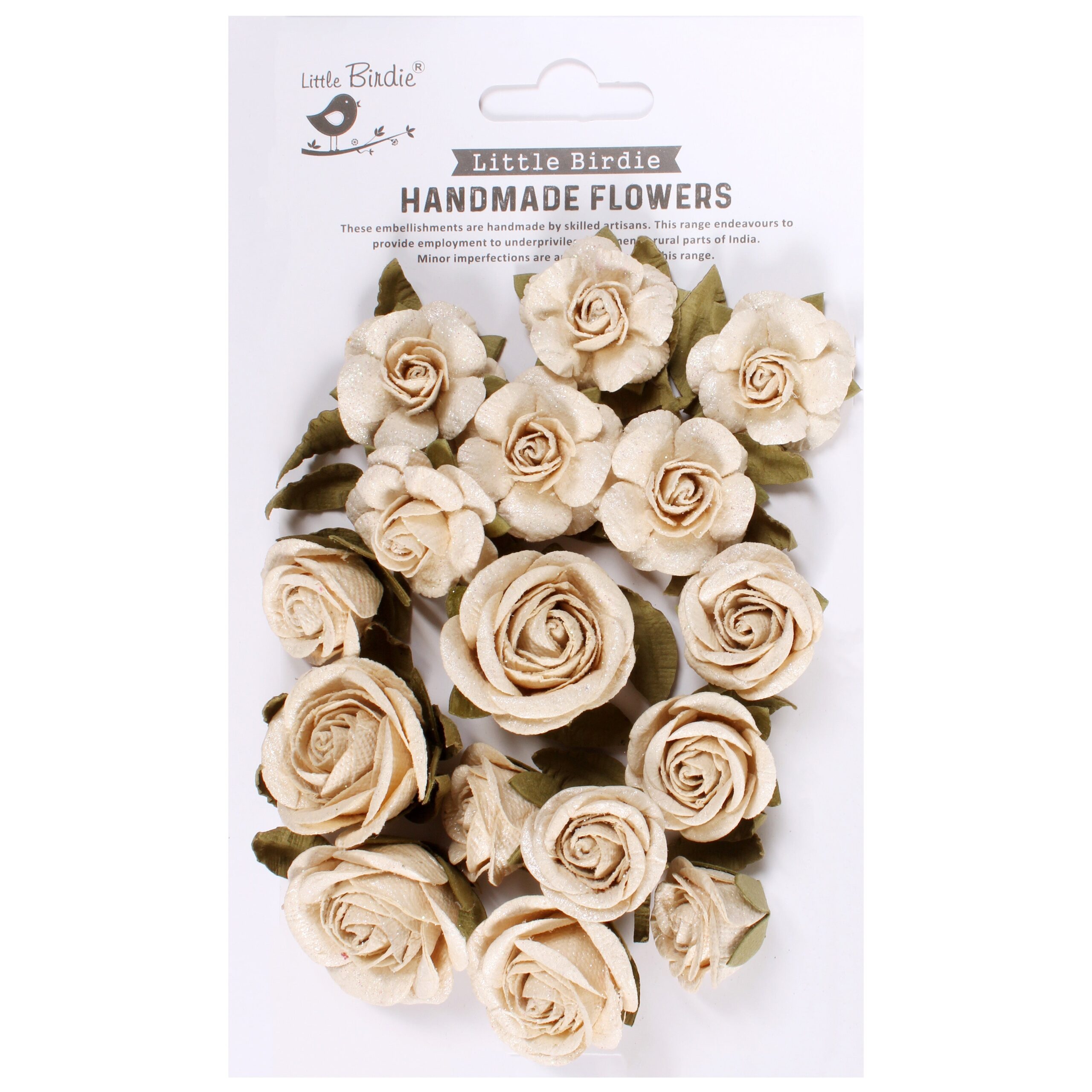 688234PK.jpg Little Birdie Handmade Flowers FOINA IVORY PEARL 20pc - Image 1