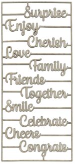 LLittle Birdie Primed Chipboard CELEBRATE TOGETHER 1pc - Image 2