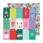 Paige Evans SUGARPLUM WISHES Tags & Poinsettas 12"X12" Scrapbook Paper