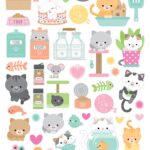 Doodlebug PRETTY KITTY ICONS Cardstock Stickers 6X12