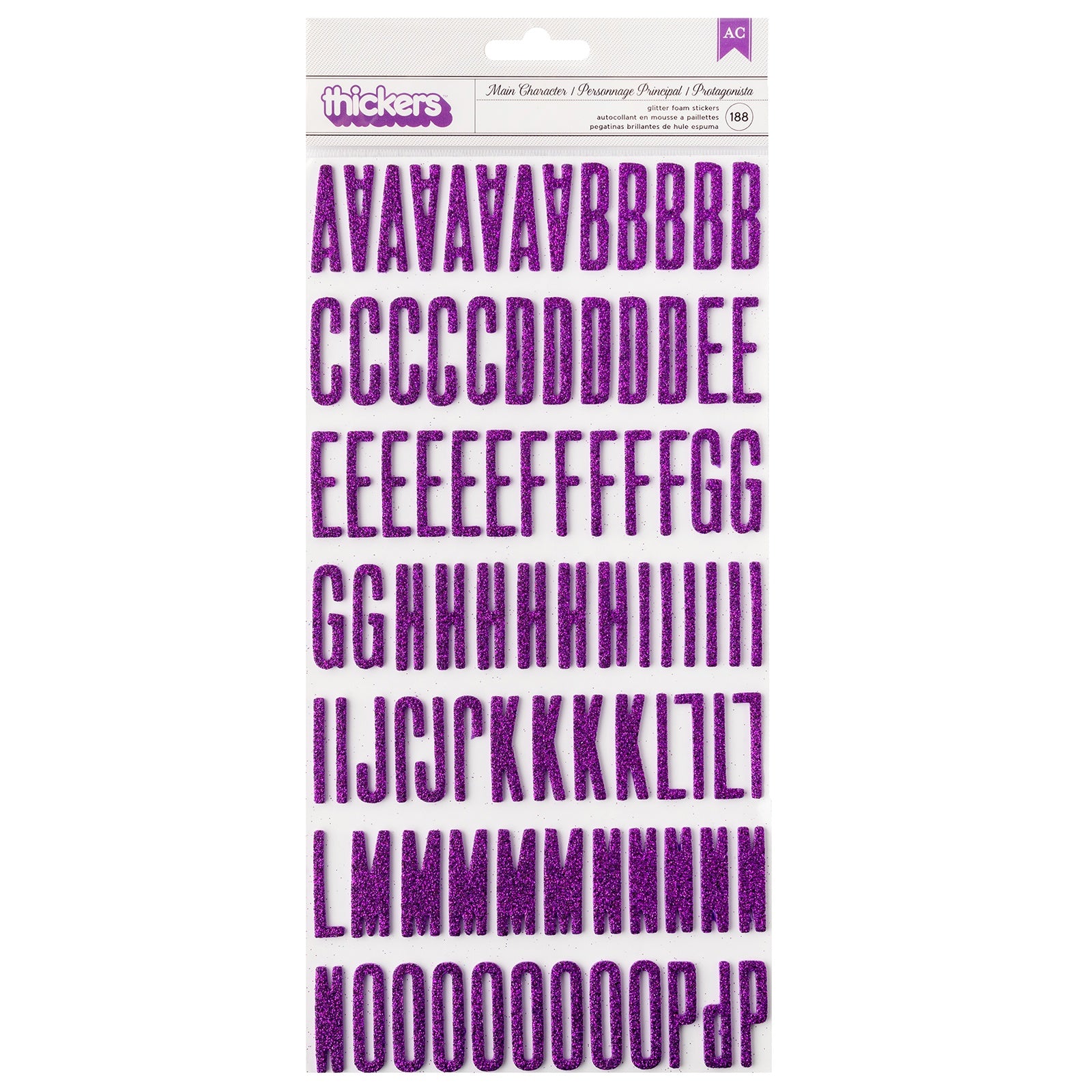 691813PK.jpg Thickers MAIN CHARACTER Glitter Foam Alphabet Stickers - Image 1