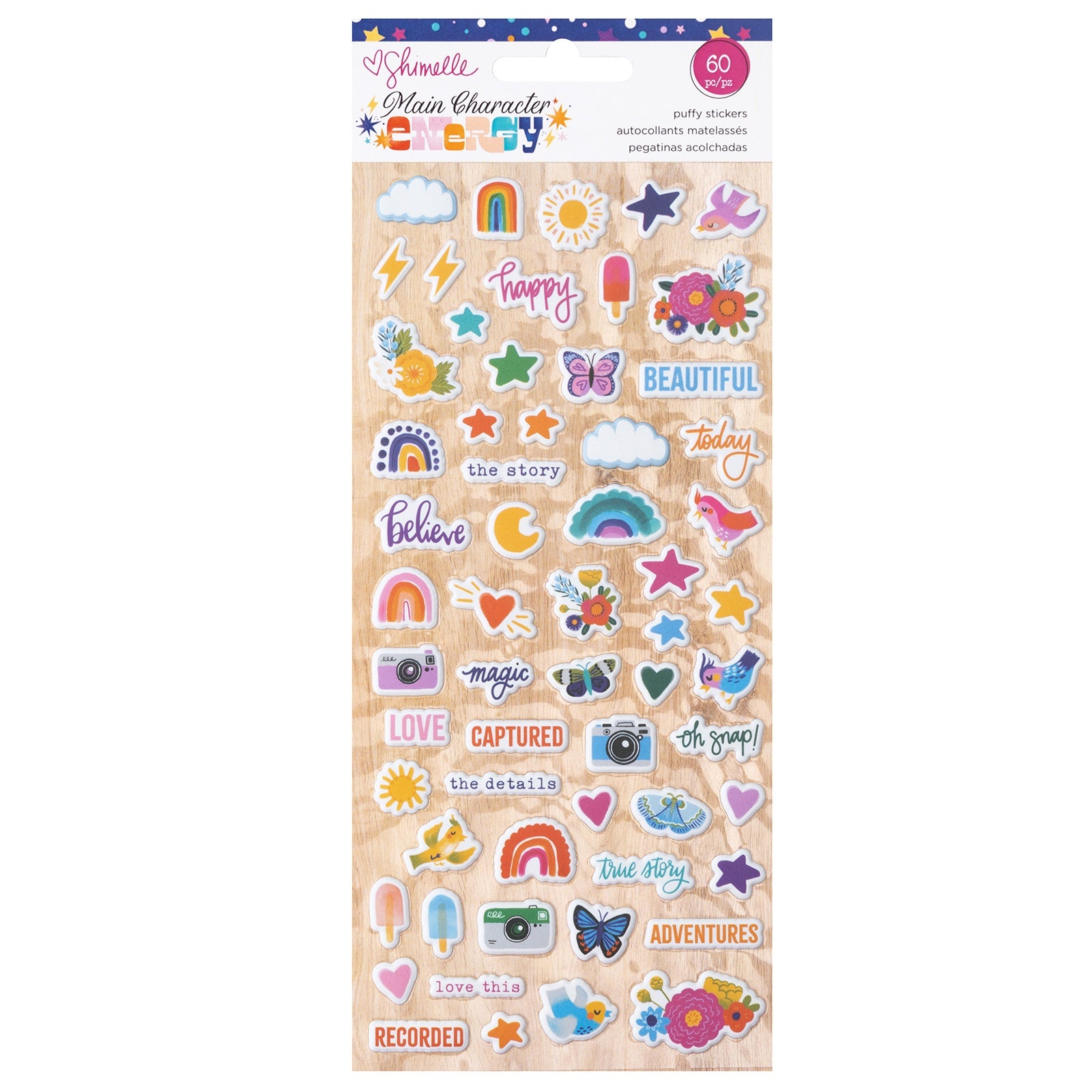 691817PK.jpg Shimelle Main Character Energy MINI PUFFY STICKERS 60pc - Image 1