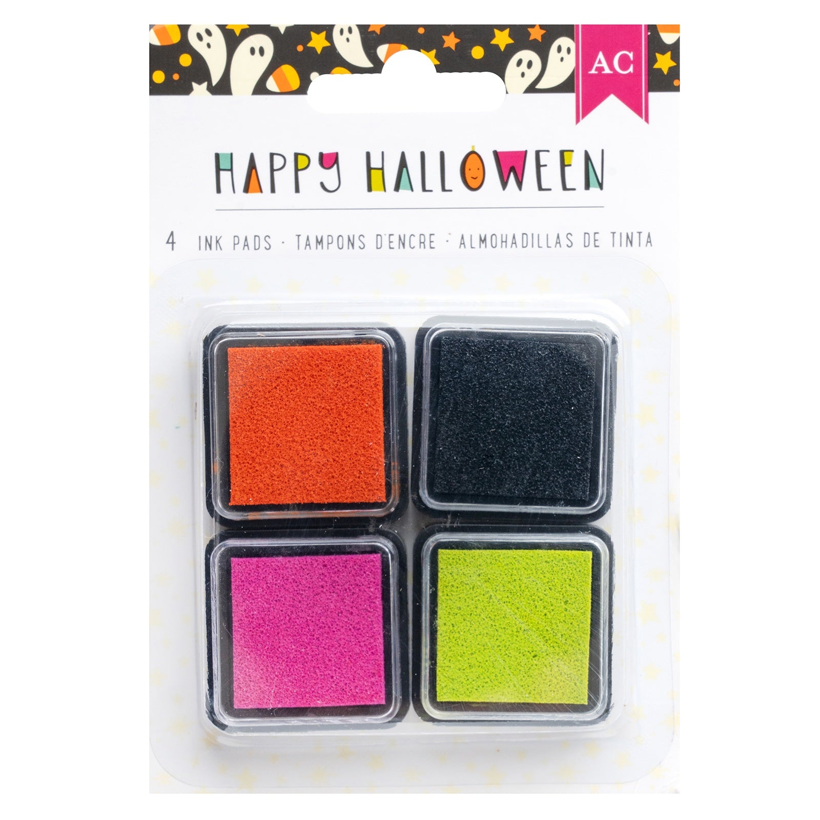 691878PK.jpg AC American Crafts HAPPY HALLOWEEN Ink Pads 4pc - Image 1