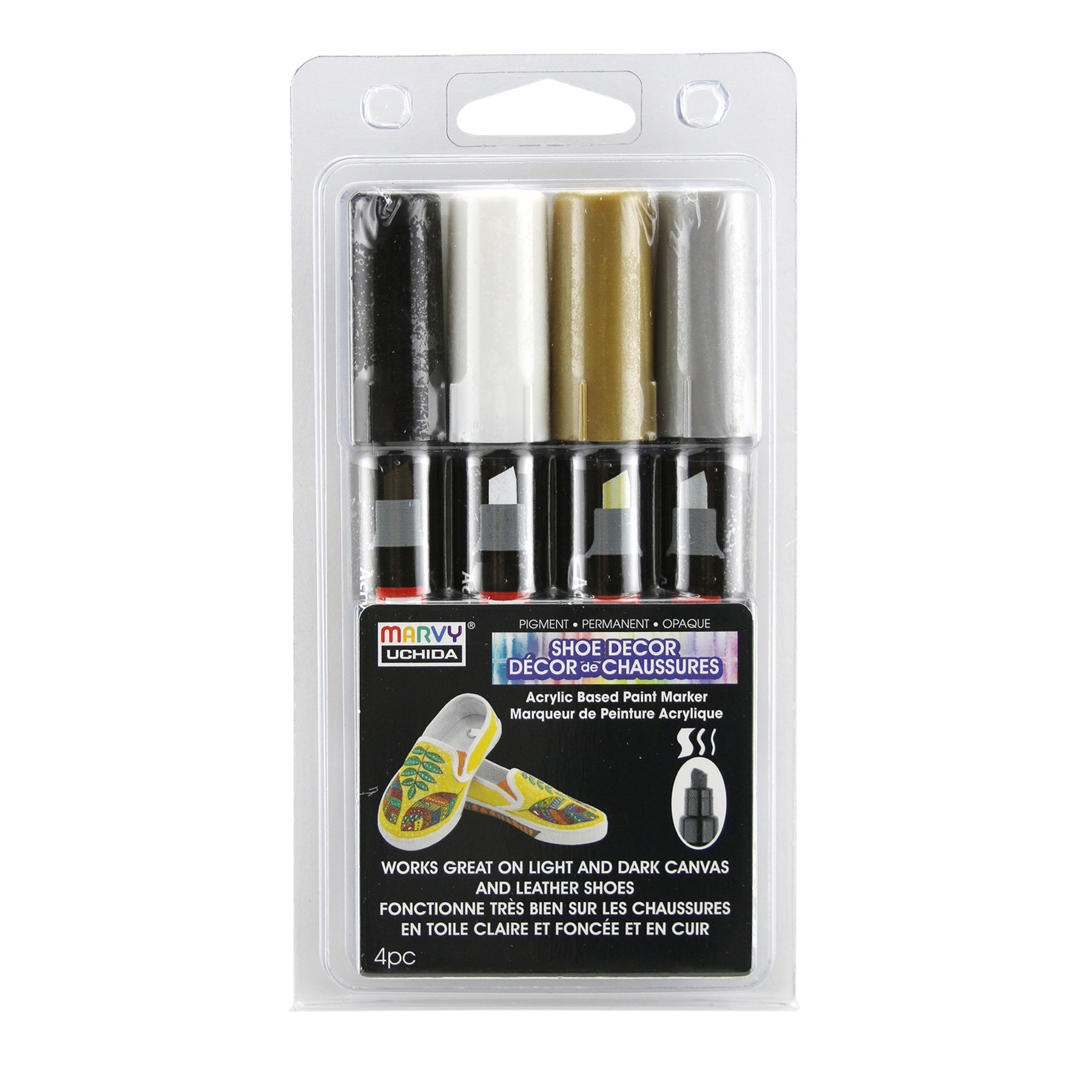691969PK.jpg Marvy Uchida SHOE DECOR CLASSIC Pigment Permanent Markers 4pc - Image 1