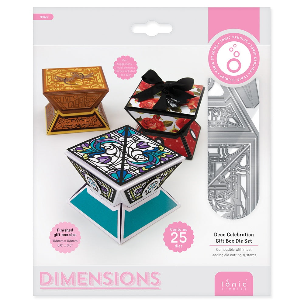 692452PK-IT-IM.jpg Tonic Studios DECO CELEBRATION GIFT BOX Die Set 25pc - Image 1