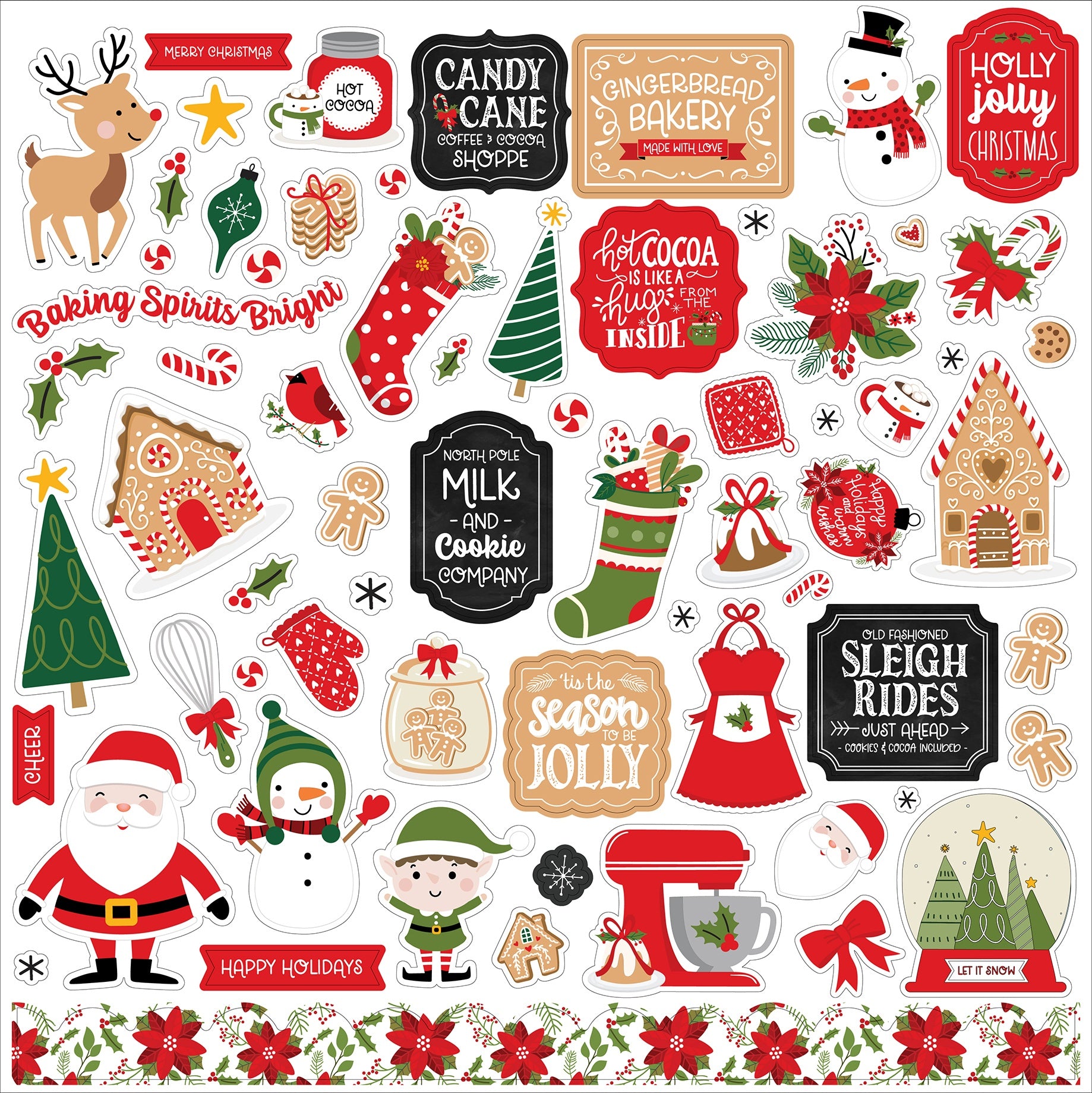692803PR.jpg Echo Park HAVE A HOLLY JOLLY CHRISTMAS Element Sticker 12"X12" - Image 1