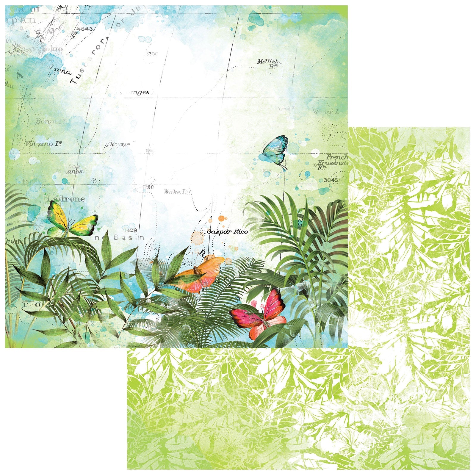 693345PR.jpg 49 and Market Vintage Artistry SUNBURST ABASK IN PARADISE 12"X12" Scrapbook Paper - Image 1