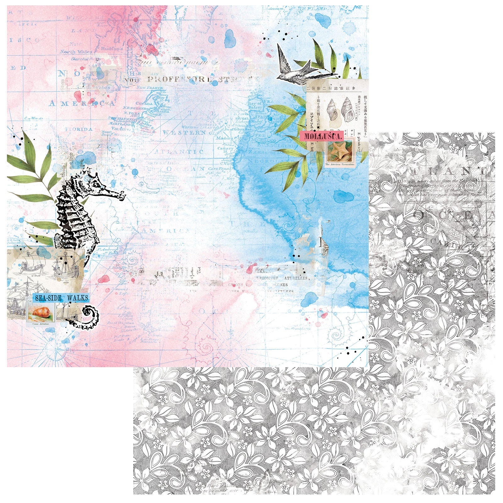 693347PR.jpg 49 and Market Vintage Artistry SUNBURST HIDDEN TREASURE 12"X12" Scrapbook Paper - Image 1