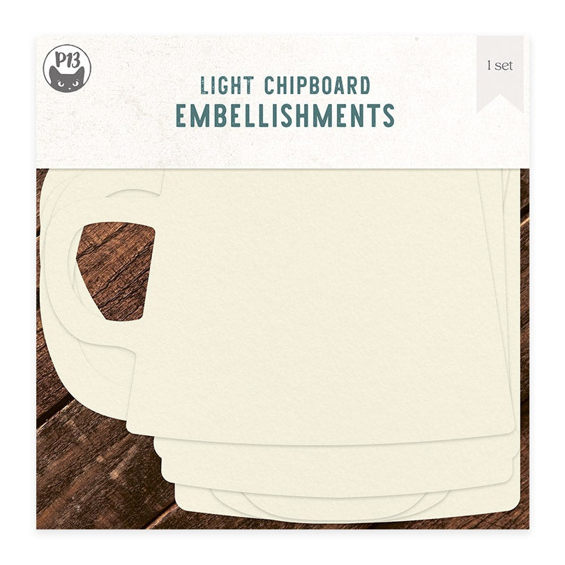 693994PK.jpg P13 Light Chipboard Embellishments COFFEE BREAK 6” - Image 1