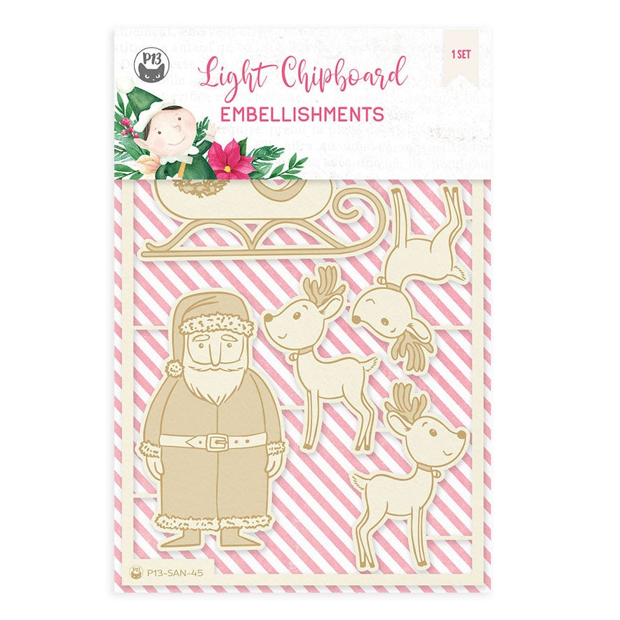 694058PK.jpg P13 SANTA’S WORKSHOP Light Chipboard Icons Christmas - Image 1
