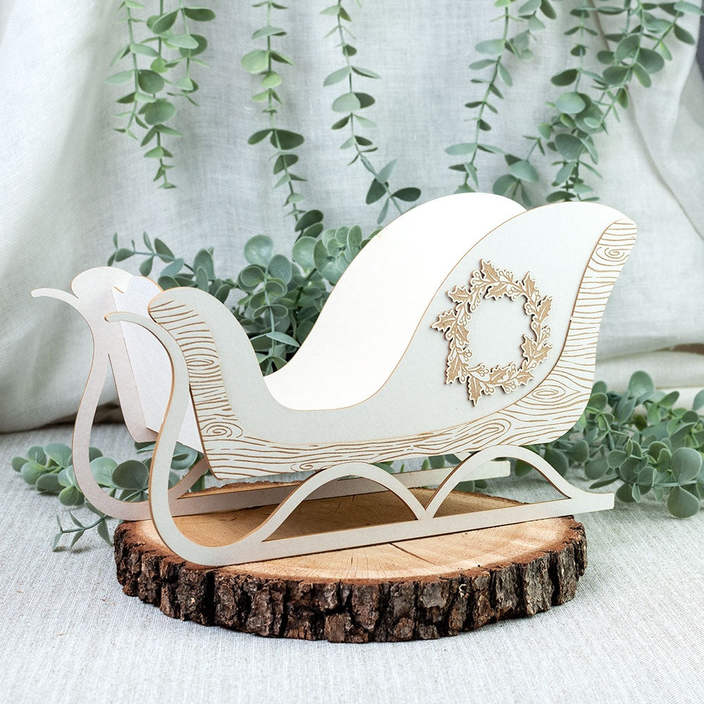 694064SA.jpg P13 Light Chipboard 3D SANTA SLEIGH - Image 1