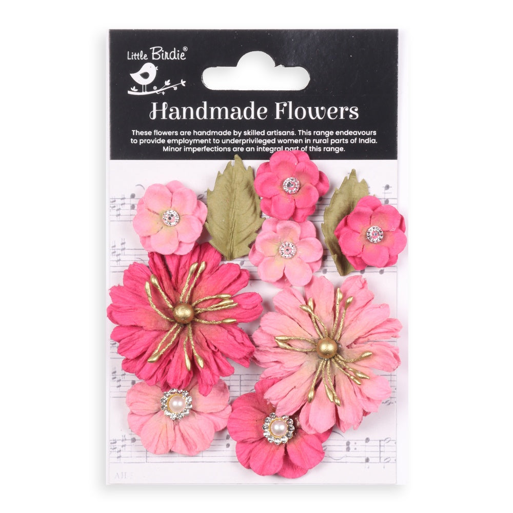 694373PK.jpg Little Birdie Handmade Flowers LIORA PRECIOUS PINK 10pc - Image 1