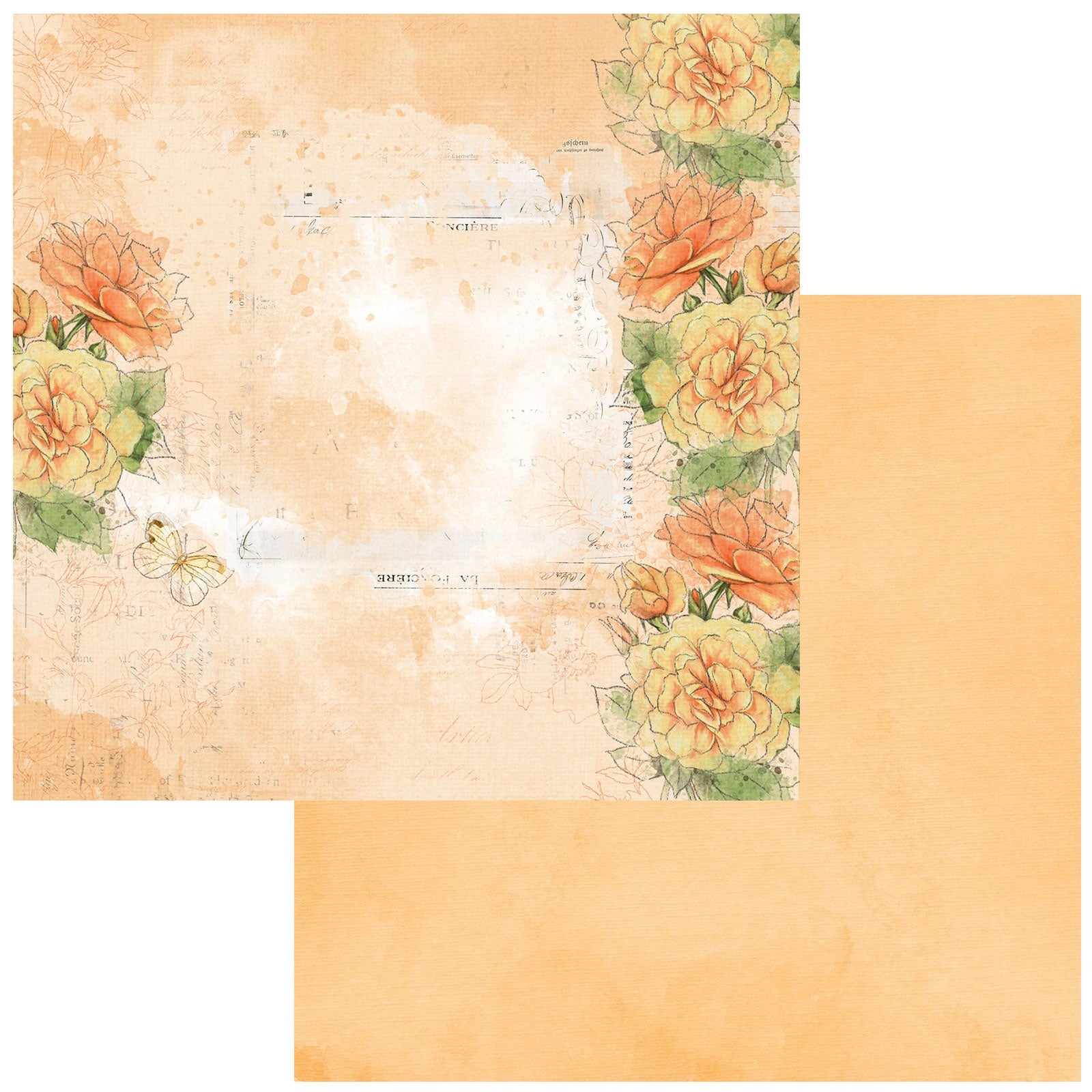 695010PR.jpg 49 and Market COLOR SWATCH PEACH PAPER 1 12”X12” Scrapbook Sheet - Image 1