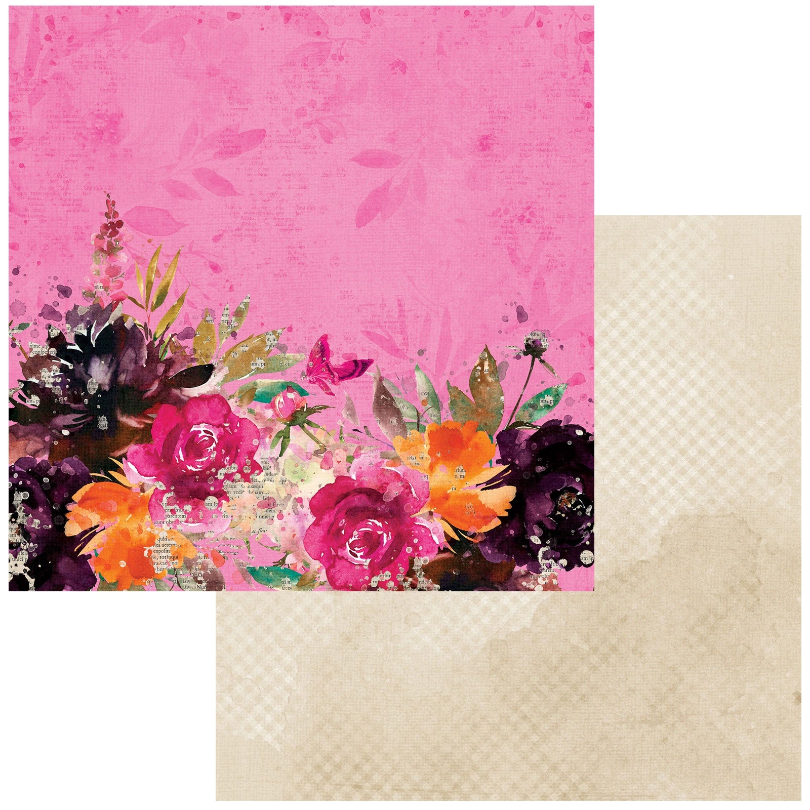 695024PR.jpg 49 and Market ARTOPTIONS SPICE FUCHSIA GROVE 12X12 Scrapbook Paper - Image 1