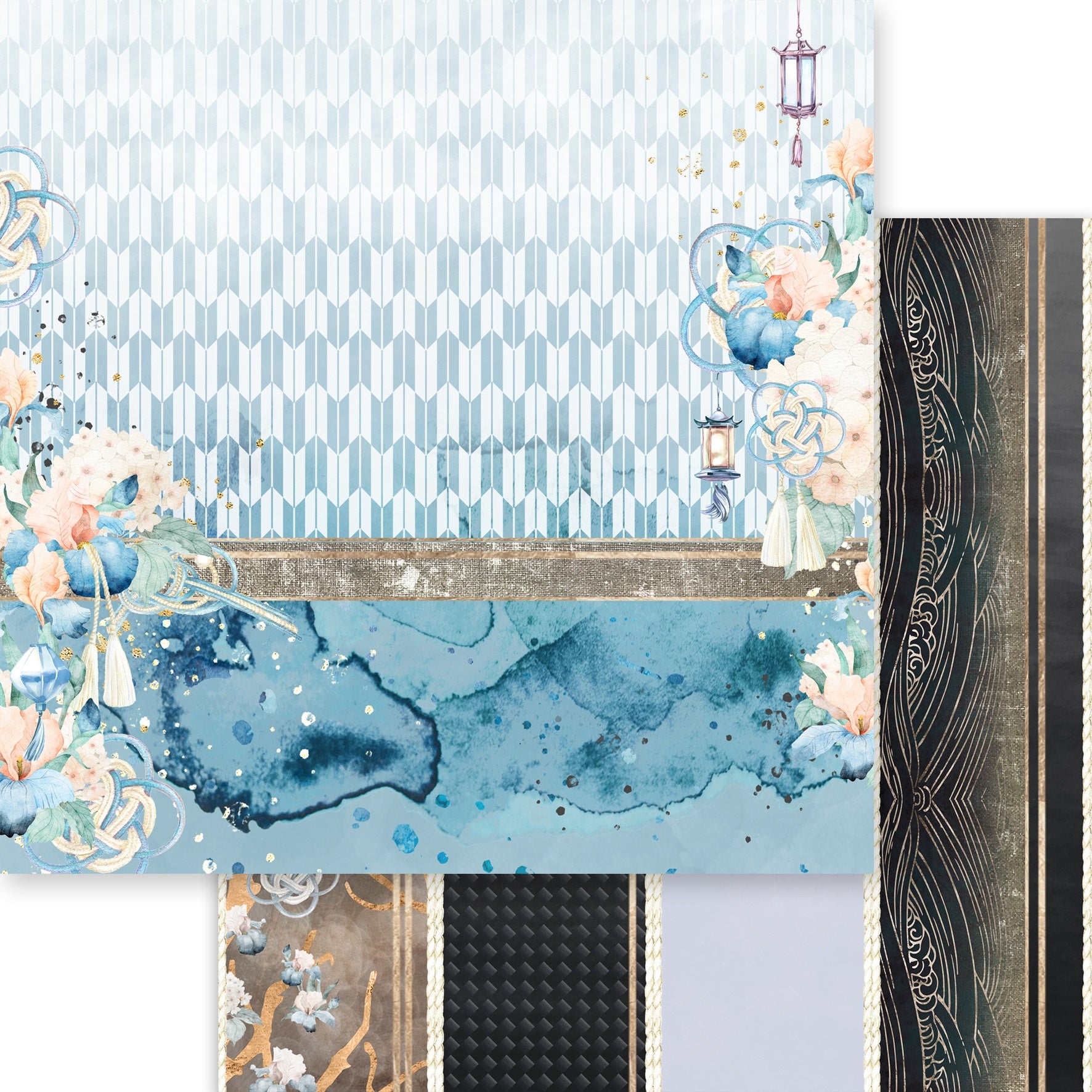 695282PR.jpg Asuka Studio MOON BUNNY GRATEFUL 03 12X12 Scrapbook Paper - Image 1
